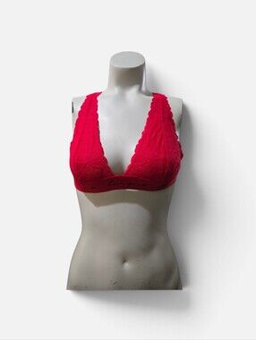 PINK Victoria's Secret XS Pink Lace Bralette Strappy Racerback Wireless Love